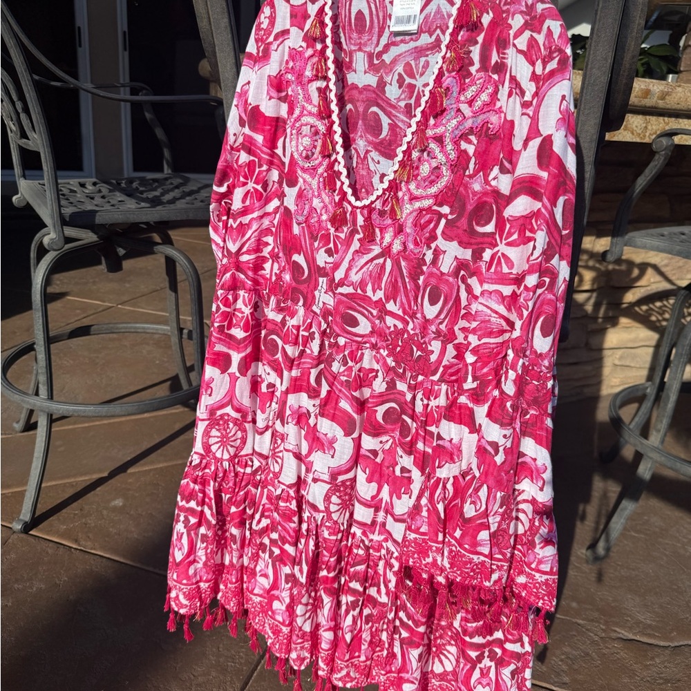 NWT Pink and White Patterned Dress